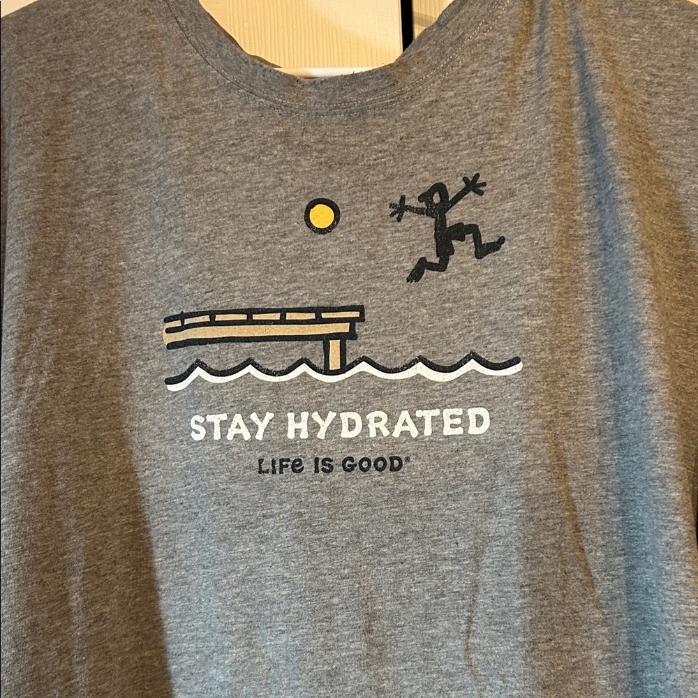 Life Is Good Gray Short Sleeve Tee - Picture 2 of 3